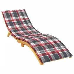 vidaXL Sonnenliegen-Auflage Rot Karomuster 200x70x4 cm Stoff