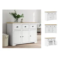 VidaXL Sideboard BODO Weiß und Braun 115,5x44x80 cm Massivholz