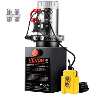 VEVOR Hydraulikpumpe Hydraulikaggregat 12V 8L Hydraulikaggregat 1600 W, Doppelwirkende Hydraulikpumpe Hydraulic Power Pack, 2 Gal Tank Hand Pump Hydraulikaggregat, für Aufzüge, Gabelstapler usw.
