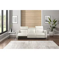 3-Sitzer HOME AFFAIRE "Lund, mit manueller und elektrischer Relaxfunktion", beige (creme), B:222cm H:97cm T:100cm, Echtleder 100% Echtleder;Kunstleder 100% Polyurethan, Sofas, in 2 Sitzen (links u. rechts), USB-C, Echtleder, Kunstleder, Webstoff