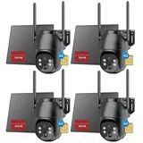 Avylet Überwachungskamera 4G LTE Überwachungskamera Aussen Akku mit SIM Karte (Wald, Farm, Straße, Campingbus, Außenbereich, Geeignet für Bauernhöfe, Scheunen, Baustellen, Ranches, Felder oder Orte ohne Strom oder WiFi., 2K Kabellos Solar PTZ IP Kamera Outdoor Ohne WLAN, Farb-Nachtsicht, 336°/90° Schwenkbar, Infrarot-Nachtsicht PIR Erkennung, 2-Wege-Audio, IP66 Wasserdicht Ohne WLAN)