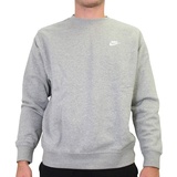 Nike Club Fleece Sweatshirt Herren M NSW CRW BB 804340 Long Sleeved T-shirt, grau