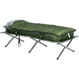 Outsunny Campingbett-Set inklusive Matratze, Schlafsack und Kopfkissen grün 193L x 86B x 43/63H cm