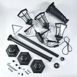 hofstein Wegeleuchte Metall/Glas 250 cm ohne Leuchtmittel schwarz