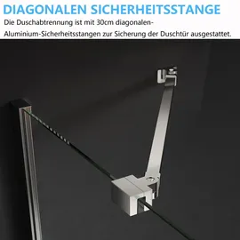 IMPTS Duschkabine Duschtrennwand Mattschwarzt Duschabtrennung 6mm ESG Glaswand Faltdusche 90 x 185cm, -