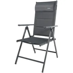 GARMIO® Gartenstuhl Balkonstuhl FLORENZ anthrazit, 7-fach verstellbar, klappbar, inkl. Nackenkissen, für Terrasse