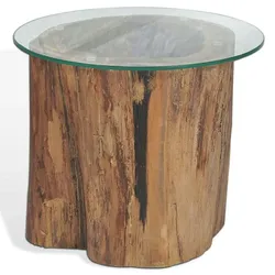 Couchtisch Teak Glas | vidaXL : Farbe - Braun