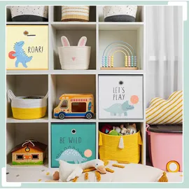 Relaxdays Faltbox Kinder Aufbewahrungsboxen 30 x 30 x 30 cm 3-tlg. bunt