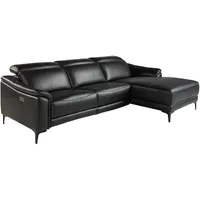 Angel Cerda Ecksofa, Schwarz, Leder, L-Form, 272x168 cm, Wohnzimmer, Sofas & Couches, Wohnlandschaften, Ecksofas