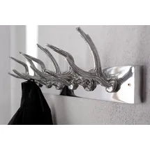Licht-Erlebnisse Wandgarderobe Geweih Optik 50 x 15 cm Silber