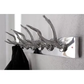 Licht-Erlebnisse Wandgarderobe Geweih Optik 50 x 15 cm Silber