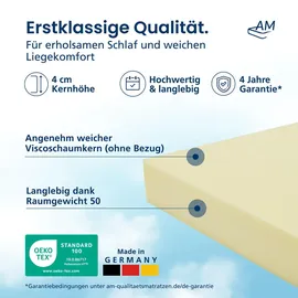 AM Qualitätsmatratzen Visco Topper 80 x 200 cm beige