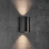 Nordlux Außenwandleuchte Canto Maxi 2, dimmbar, schwarz, Aluminium, Modern, Wandleuchte außen - 10 cm - 8.7 cm - 17 cm