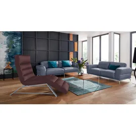 W.Schillig Relaxliege daily dreams Leder/Polyester 65 x 91 x 170 cm Braun mit Kissen