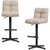 Woood Barstuhl 2er-Set Vinny ¦ beige ¦ Maße (cm): B: 58 H: 114