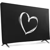 kwmobile 49-50" TV Abdeckung Indoor - Fernseher Hülle Bildschirmschutz Abdeckung - TV Bildschirm Staubschutzhülle - Fernsehabdeckung - Weiß Schwarz