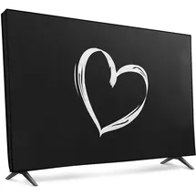 kwmobile 49-50" TV Abdeckung Indoor - Fernseher Hülle Bildschirmschutz Abdeckung - TV Bildschirm Staubschutzhülle - Fernsehabdeckung - Weiß Schwarz