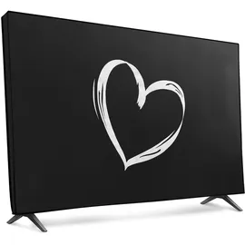 kwmobile 49-50" TV Abdeckung Indoor - Fernseher Hülle Bildschirmschutz Abdeckung - TV Bildschirm Staubschutzhülle - Fernsehabdeckung - Weiß Schwarz