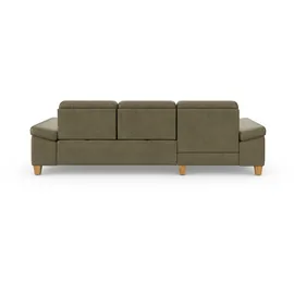 sit&more Ecksofa SIT & MORE "Westham L-Form", grün (olive), B:275cm H:88cm T:172cm, 100% Polyester, Sofas, Ecksofa, mit Recamiere, mit oder ohne Bettfunktion, Bettkasten, Füße Eiche