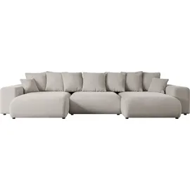 altdecor Eckcouch Samt U-Form 3-Sitzer Braun/Grau