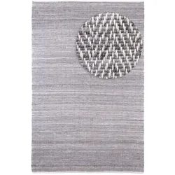 Wollteppich MORGENLAND "Dream - hellblau", grau, B:80cm H:7mm L:150cm, Polyethylenterephthalat (PET), Teppiche
