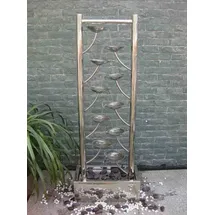 Köhko Wasserwand Edelstahl Blättenform 97CM mit LED-Beleuchtung