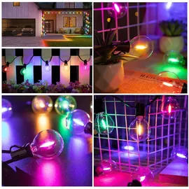 Lumiled Solar Lichterkette Außen 20x LED RGB 10,5 M Solarlichterkette für Garten Solarkette Solarleuchte Außenleuchte Gartenlicht KUGEL IP44 Gl...
