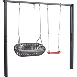QLS Doppelschaukel aus Stahl Grau