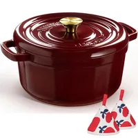 Overmont Bräter Emailliert Gusseisen Topf - Dutch Oven 26cm
