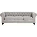 Beliani Sofa Hellgrau / dunkelbraun Chesterfield