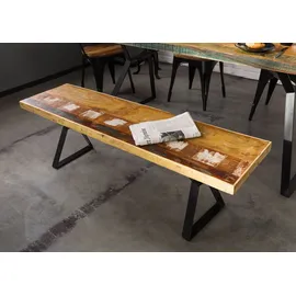 Massivmoebel24 Bank Altholz 150x40x45 mehrfarbig lackiert INDUSTRIAL 14