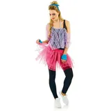 Fun Shack 80er Jahre Kostüm Damen, 80er Jahre Kostüme Damen, 80 Jahre Outfit Damen, Karneval Kostüm Damen 80er Jahre, Kostüm 80er Jahre, Kostüm Neon Damen, 90er Jahre Accessoires - Einheitsgröße