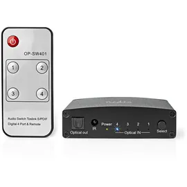 Nedis ASWI2514BK | TosLink Switch, 4-fach