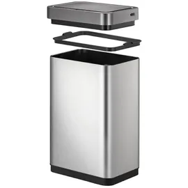 Proregal Sensor Abfallbehälter Aus Mattem Edelstahl 80 Liter HxBxT 72,2 x 47 x 27,8 cm Automatische Öffnung&Schließung Silber