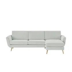 SOHO Ecksofa grau - Flachgewebe Smilla ¦ grau ¦ Maße (cm): B: 274 H: 85 T: 156