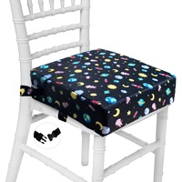 Taeku Sitzerhöhung Stuhl, Cartoon Tragbares Boostersitze mit 2 Sicherheits Schnalle Waschbar Sitzerhöhung für Esstisch (Planet Schwarz)