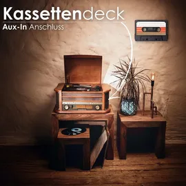 Cyberlux Nostalgie Holz Plattenspieler Braun