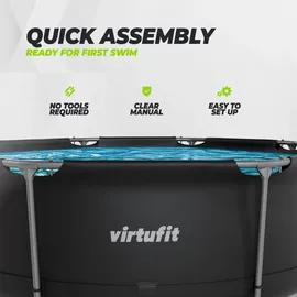 VirtuFit Rundpool Ø244 x 76 cm grau inkl. Filterpumpe
