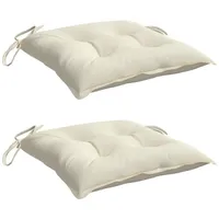 VidaXL Stuhlkissen 2 Stk. Cremeweiß 50x50x7 cm Oxford-Gewebe