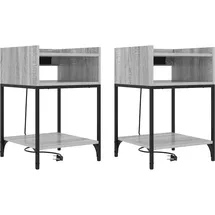 vidaXL Nachttisch 2 pcs Grau Sonoma 40 x 40 x 61 cm Holzwerkstoff