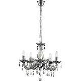 ETC Shop GLOBO LIGHTING Kronleuchter, LED Kronleuchter Wohn Zimmer Chrom Hänge Luster RGB silberfarben