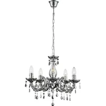 ETC Shop GLOBO LIGHTING Kronleuchter, LED Kronleuchter Wohn Zimmer Chrom Hänge Luster RGB silberfarben