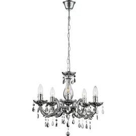 ETC Shop GLOBO LIGHTING Kronleuchter, LED Kronleuchter Wohn Zimmer Chrom Hänge Luster RGB silberfarben
