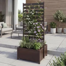 MCW Aluminium Beet mit Rankgitter MCW-P97 110 x 60 x 75 cm Dunkelbraun