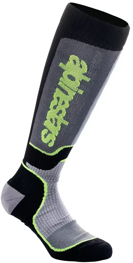 Alpinestars Mx Plus Socken - Black / Yellow / Grey - EU 38-40 1/2
