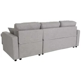 Mendler Eckcouch mit Bettkasten 2-Sitzer Grau