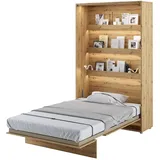 MEBLINI Schrankbett Bed Concept - Wandbett mit Lattenrost - Klappbett mit Schrank - Wandklappbett - Murphy Bed - Bettschrank - BC-02-120x200cm Vertikal - Artisan Eiche