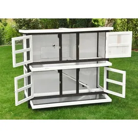 nanook shop Kleintierstall Frederik 70 x 37 x 56 cm Schwarz/Weiß