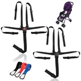 cersaty® 2 Stk 5 Punkt Gurt, Dauerhaft Hochstuhl Gurt mit 3 Stk Kinderwagenhaken für Kinderhochstühle,Kinderwagen,Auto-Babyschale,Baby Esszimmerstuhl