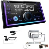 JVC KW-DB95BT Autoradio Bluetooth DAB+ für Opel Corsa C 2000-2006 Aluminium